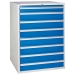 Euroslide cabinet with 8 drawers in blue