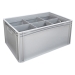Basicline Euro Container With 6 Hole Glassware Inserts