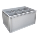 Basicline Euro Container With 6 Hole Glassware Inserts