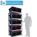 Shelving Bay with 10 x PLAS52ALC (52 Litre) Attached Lid Containers
