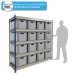Shelving Bay with 16 x BK-ES64/32 (64.5 Litre) Euro Stacking Containers