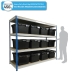 Heavy Duty Shelving Bay with 12 x LC3-V/Plastor/Black (80 Litre) Attached Lid Containers