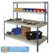 Rivet Workstation Bench with Full Undershelf