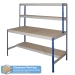 Rivet Workstation Bench with Half Undershelf