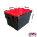 Black and Red Attached Lid Container 22 Litres