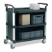 3 Shelf Utility Trolley Sides/Back Enclosed