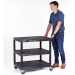Strong Plastic Shelf Trolley with 3 Shelves In Use