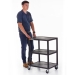Plastic Shelf Trolley with 3 Flat Shelves In Use