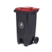 120 Litre Wheeled Bin in Red/Orange
