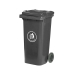 120 Litre Wheelie Bin With Grey Body And Dark Grey Lid