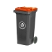 120 Litre Wheelie Bin With Grey Body And Red Lid