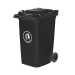 240 Litre Coloured Wheeled Bin In Grey