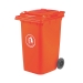 240 Litre Coloured Wheeled Bin In Red / Orange