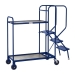 2 Tier Picking Trolley In Blue With Timber Shelves