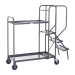 2 Tier Picking Trolley In Grey With Steel Shelves