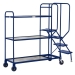 3 Tier Picking Trolleys With Timber Shelves In Blue
