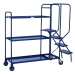 3 Tier Picking Trolleys With Steel  Shelves In Blue