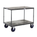 Heavy Duty Shelf Trucks with Timber Shelving In Grey