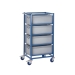 Mobile Tray Rack With 4 Euro Containers