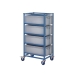 Mobile Tray Rack With 4 Euro Containers Back View