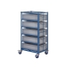 Mobile Tray Rack With 5 Euro Containers Back View