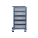 Mobile Tray Rack With 5 Euro Containers Side View