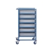 Mobile Tray Rack With 6 Euro Containers Side View