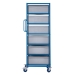 Mobile Tray Rack With 6 Euro Containers Side View