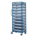 Mobile Tray Rack With 10 Euro Containers Back View