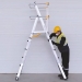 Folding Telescopic Large Platform Stepladder In Use