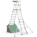 Folding Telescopic Large Platform Stepladder Used On Stairs