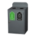 2 Bay Recycling Bin Example With Stickers