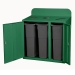 3 Bay Recycling Bin In Green Open