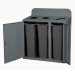 3 Bay Recycling Bin In Grey Open