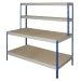 Rivet Workstation Bench with Full Undershelf