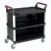 3 Shelf Utility Trolley Sides/Back Enclosed