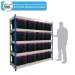Shelving Bay with 16 x PLAS52ALC (52 Litre) Attached Lid Containers